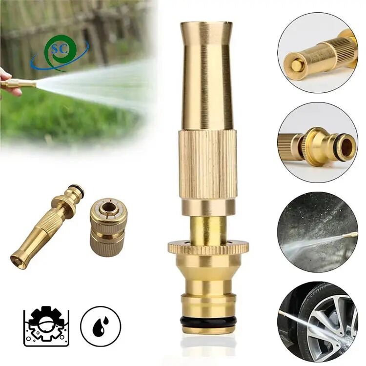 Picture of High-Pressure Adjustable Copper Water Spray Gun-Golden