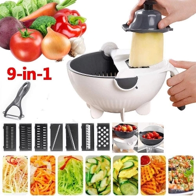 Picture of 9-in-1 Rotating Vegetable Cutter & Spiralizer Set-White