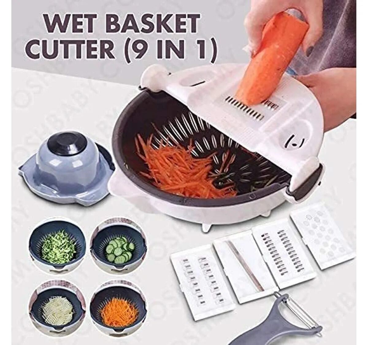 Picture of 9-in-1 Rotating Vegetable Cutter & Spiralizer Set-White
