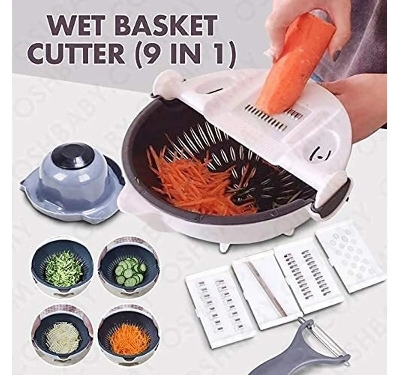 Picture of 9-in-1 Rotating Vegetable Cutter & Spiralizer Set-White