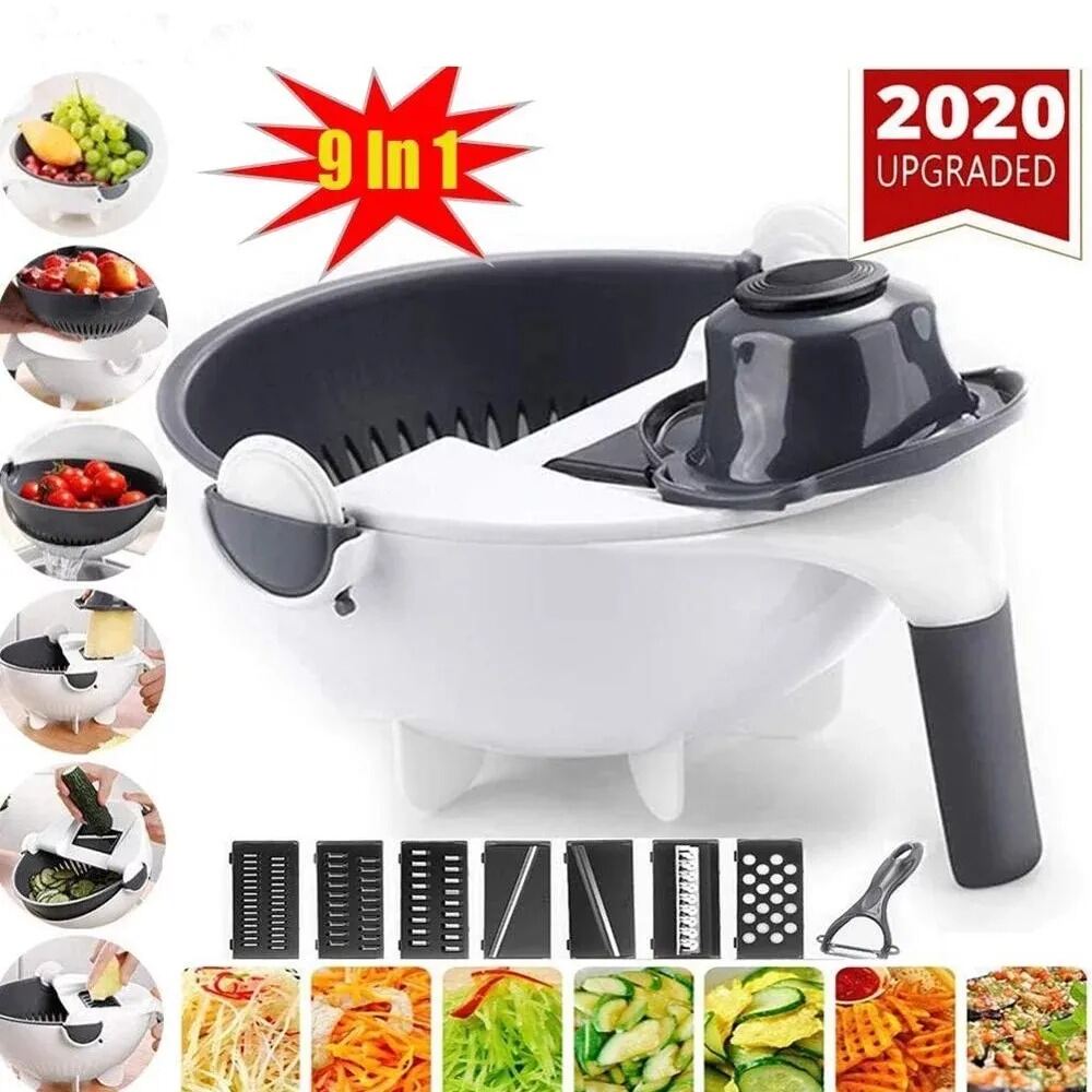 Picture of 9-in-1 Rotating Vegetable Cutter & Spiralizer Set-White