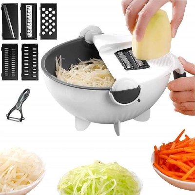 Picture of 9-in-1 Rotating Vegetable Cutter & Spiralizer Set-White