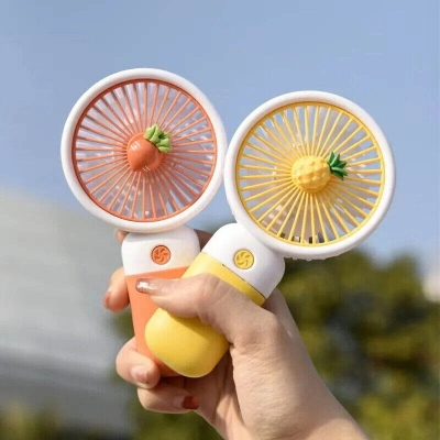 Picture of USB Rechargeable Mini Handheld & Desktop Fan with Lanyard-Multicolor