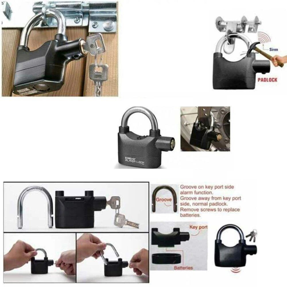 Picture of Large Anti-Theft Alarm Lock for Bike & Door-Black
