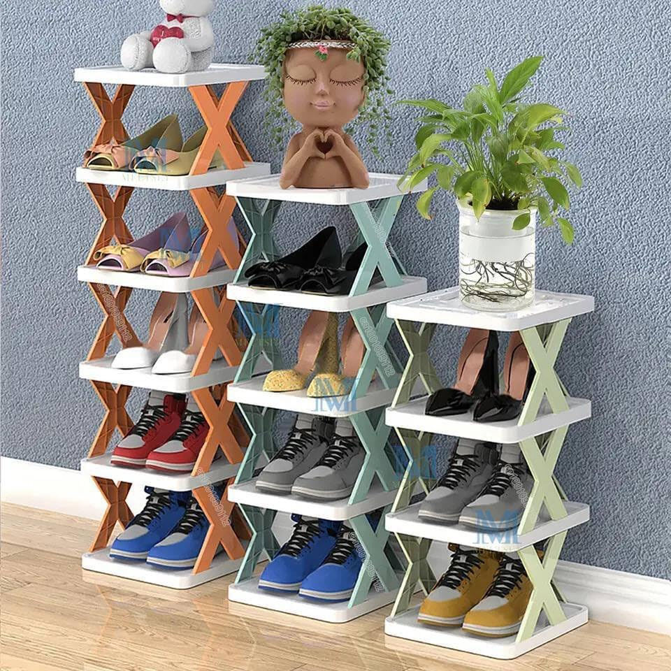 Picture of 5-Layer Foldable Shoe Rack & Storage Organizer-Multicolor