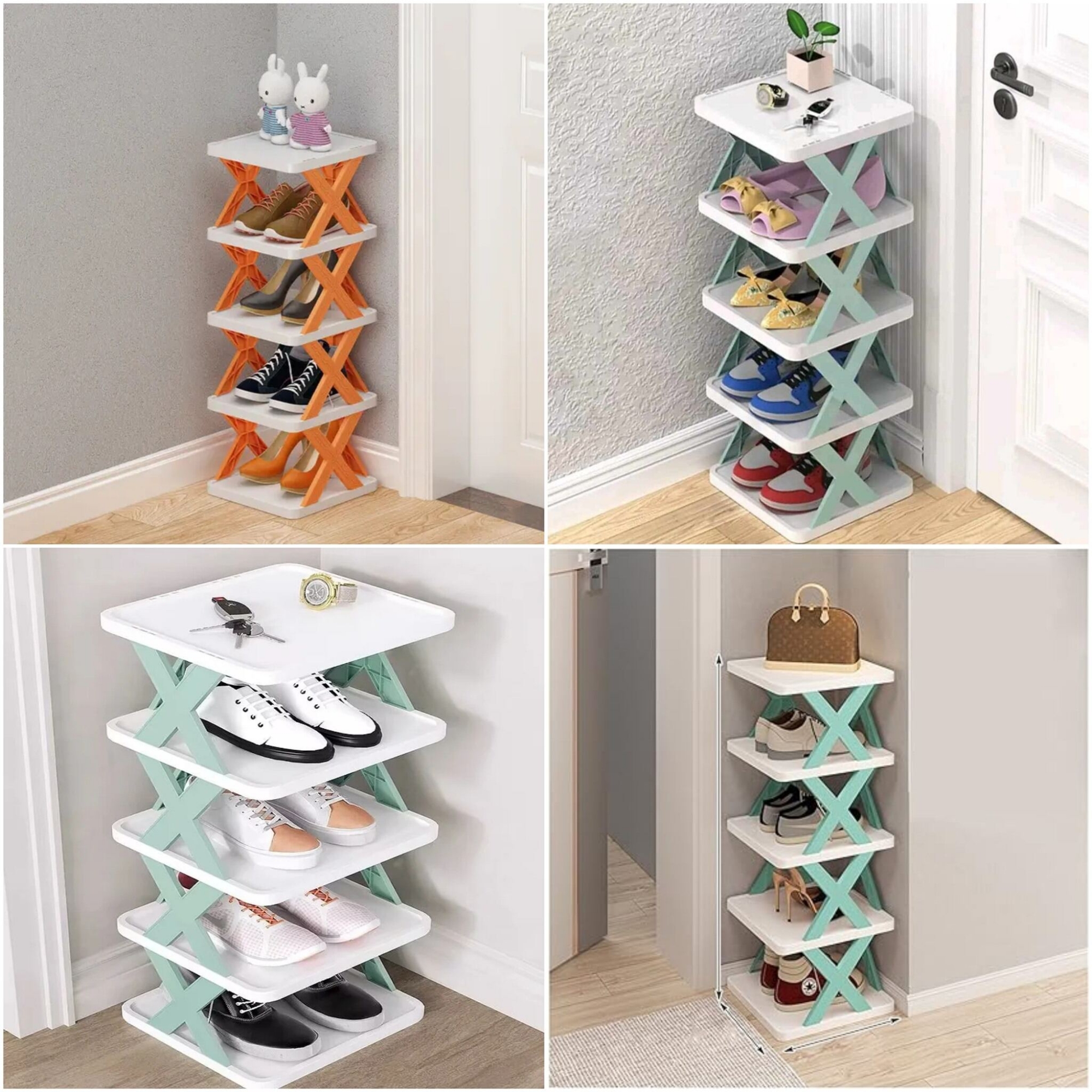 Picture of 5-Layer Foldable Shoe Rack & Storage Organizer-Multicolor