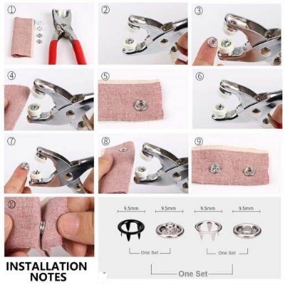 Picture of Five-Prong Snap Button Installation Pliers & Tool Kit-Multicolor