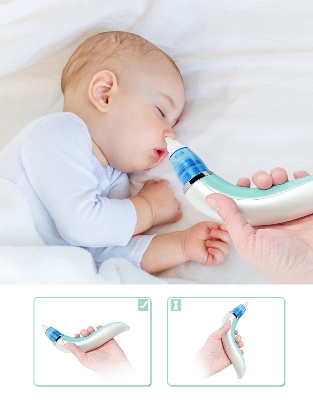 Picture of Electric Baby Nasal Aspirator & Nose Cleaner-White