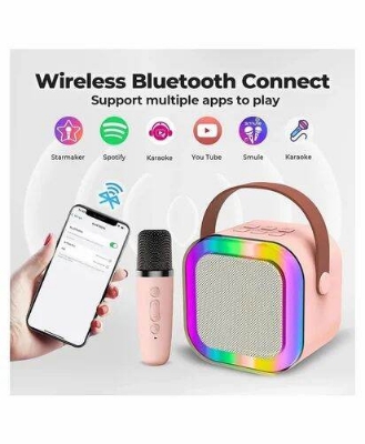 Picture of K-12 Bluetooth 5.3 RGB Karaoke Speaker with 1 Wireless Microphone-Multicolor