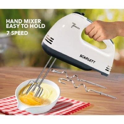 Picture of Scarlet 260W 7-Speed Electric Hand Mixer & Egg Beater - White