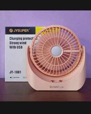 Picture of JY-1880 Rechargeable Mini Table Fan with LED Light-Multicolor