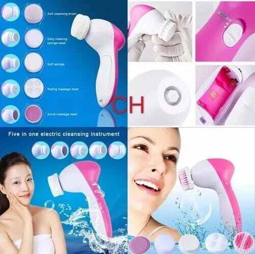 Picture of 5-in-1 Electric Facial Cleansing & Beauty Massager Set-Multicolor
