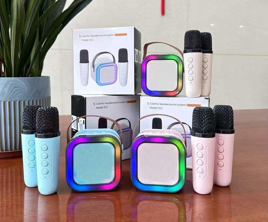 Picture of K-12 Bluetooth 5.3 RGB Karaoke Speaker with 2 Wireless Microphones-Multicolor