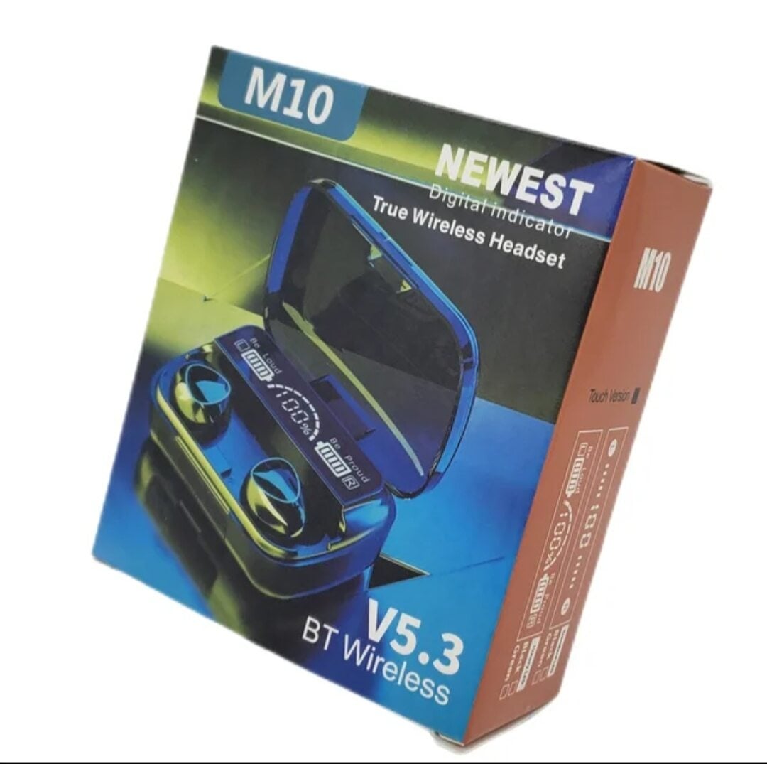Picture of M10 TWS Bluetooth Earbuds with Digital Display & CVC 8.0 Noise Reduction-Black