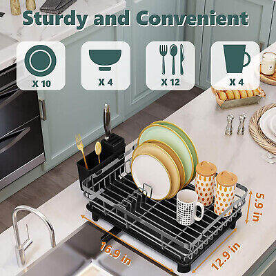 Picture of Stainless Steel 2-Tier Dish Drying Rack-Multicolor