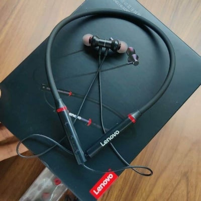 Picture of Lenovo HE05X Bluetooth 5.0 Wireless Neckband Earphones-Black