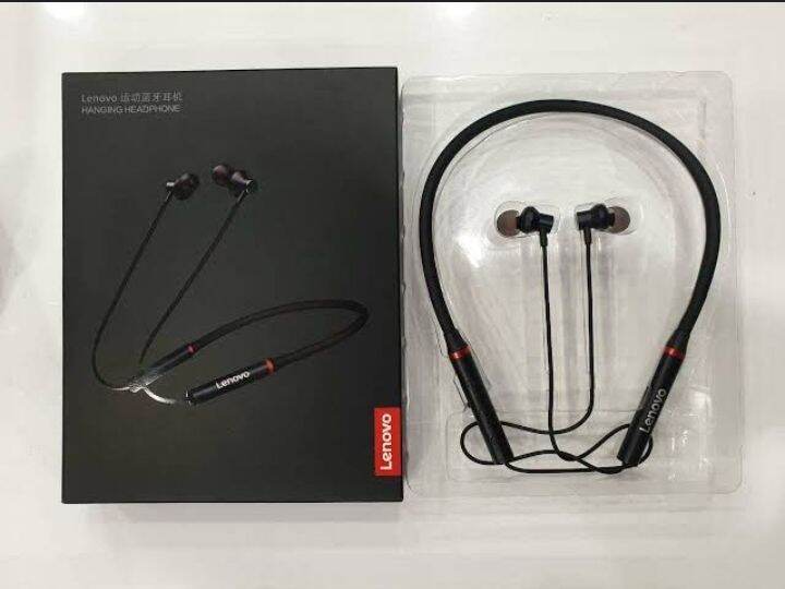 Picture of Lenovo HE05X Bluetooth 5.0 Wireless Neckband Earphones-Black