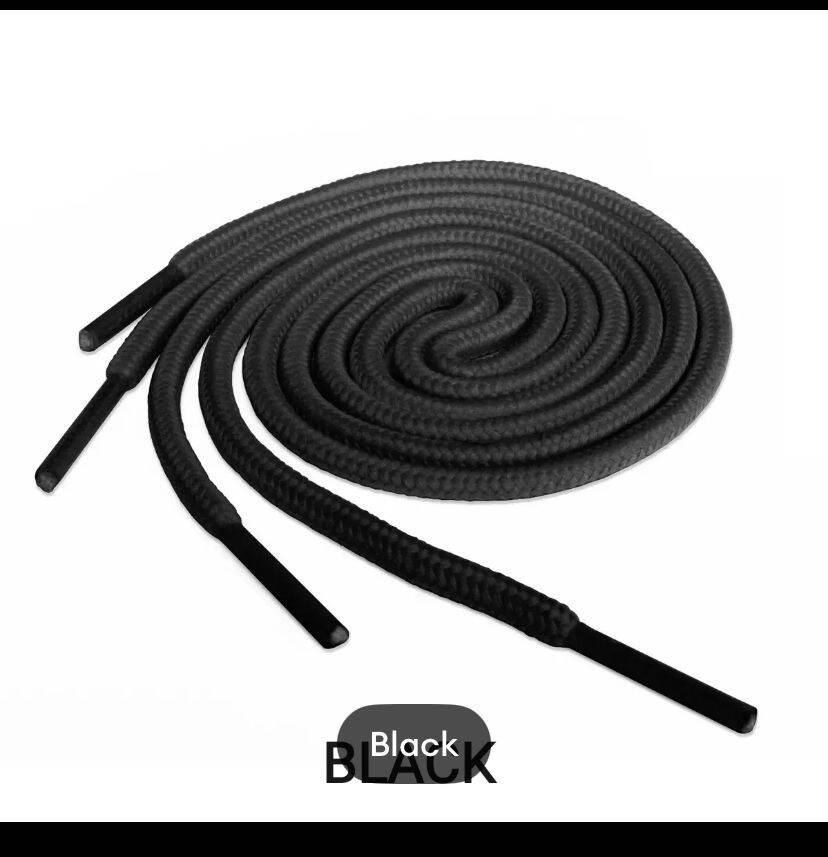 Picture of Round Black Shoelaces / Bootlaces-Black
