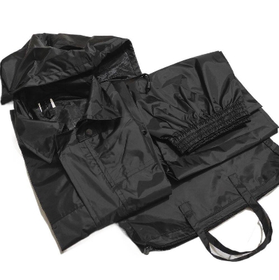 Picture of Waterproof 2-Piece Rider Rain Suit with Zip Bag-Black