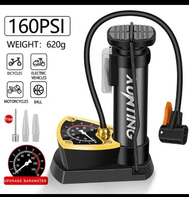 Picture of Portable Foot Pump with Dual-Purpose Nozzle for Bike & Car-Multicolor