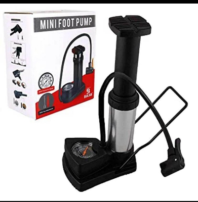 Picture of Portable Foot Pump with Dual-Purpose Nozzle for Bike & Car-Multicolor
