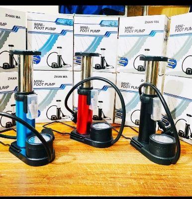 Picture of Portable Foot Pump with Dual-Purpose Nozzle for Bike & Car-Multicolor