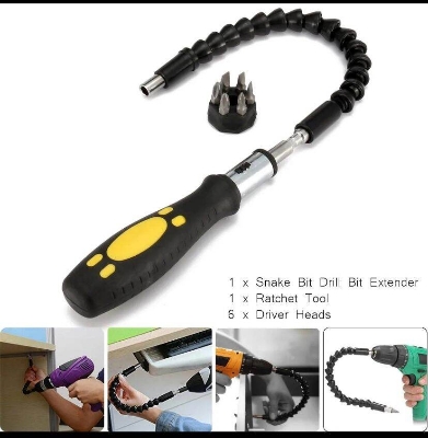 Picture of 30 cm Flexible Drill Shaft & Screwdriver Bit Extension-Black