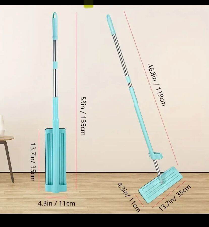 Picture of Self-Wringing Microfiber Floor Mop with 2 Pads-Multicolor