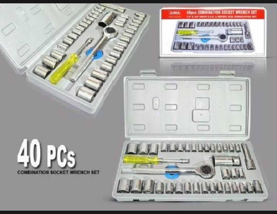 Picture of 40-in-1 Wrench, Screwdriver & Socket Tool Kit-Silver