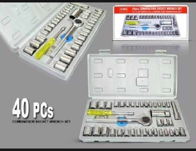 Picture of 40-in-1 Wrench, Screwdriver & Socket Tool Kit-Silver