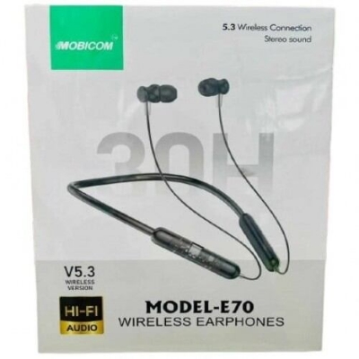Picture of Mobicom E70 Voice Changer Bluetooth Neckband - 30H Playtime-Black