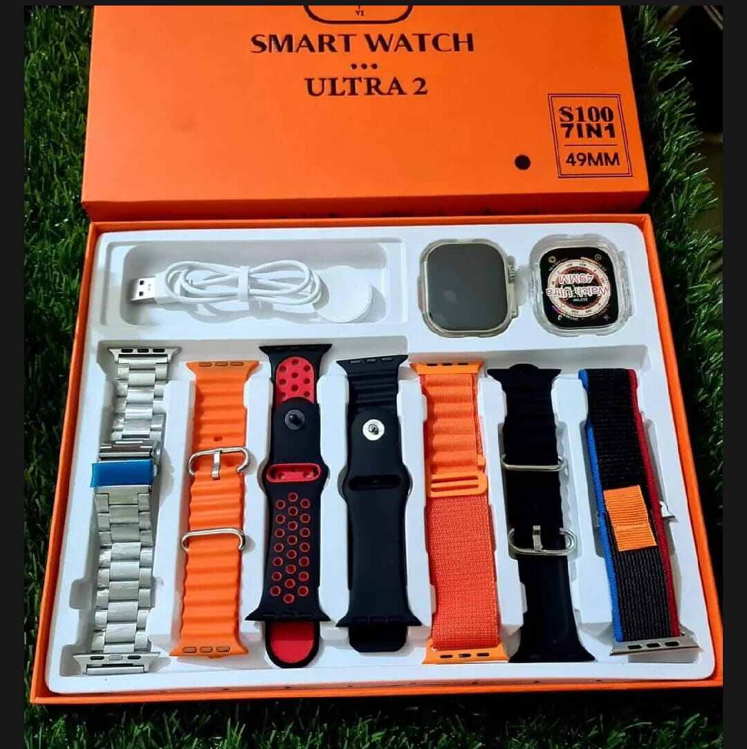 Picture of Fendior S100 Ultra 9 Smartwatch with 7 Straps & Protective Case-Multicolor