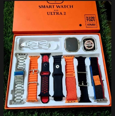 Picture of Fendior S100 Ultra 9 Smartwatch with 7 Straps & Protective Case-Multicolor