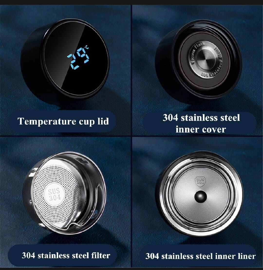 Picture of 500ml Stainless Steel Vacuum Flask with LED Temperature Display-Black