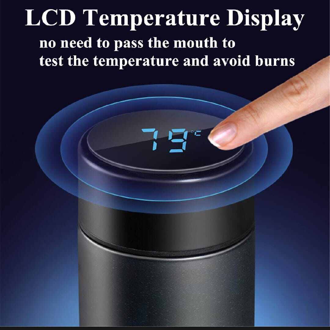 Picture of 500ml Stainless Steel Vacuum Flask with LED Temperature Display-Black