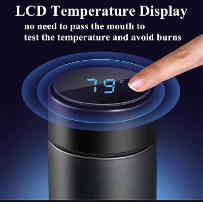 Picture of 500ml Stainless Steel Vacuum Flask with LED Temperature Display-Black
