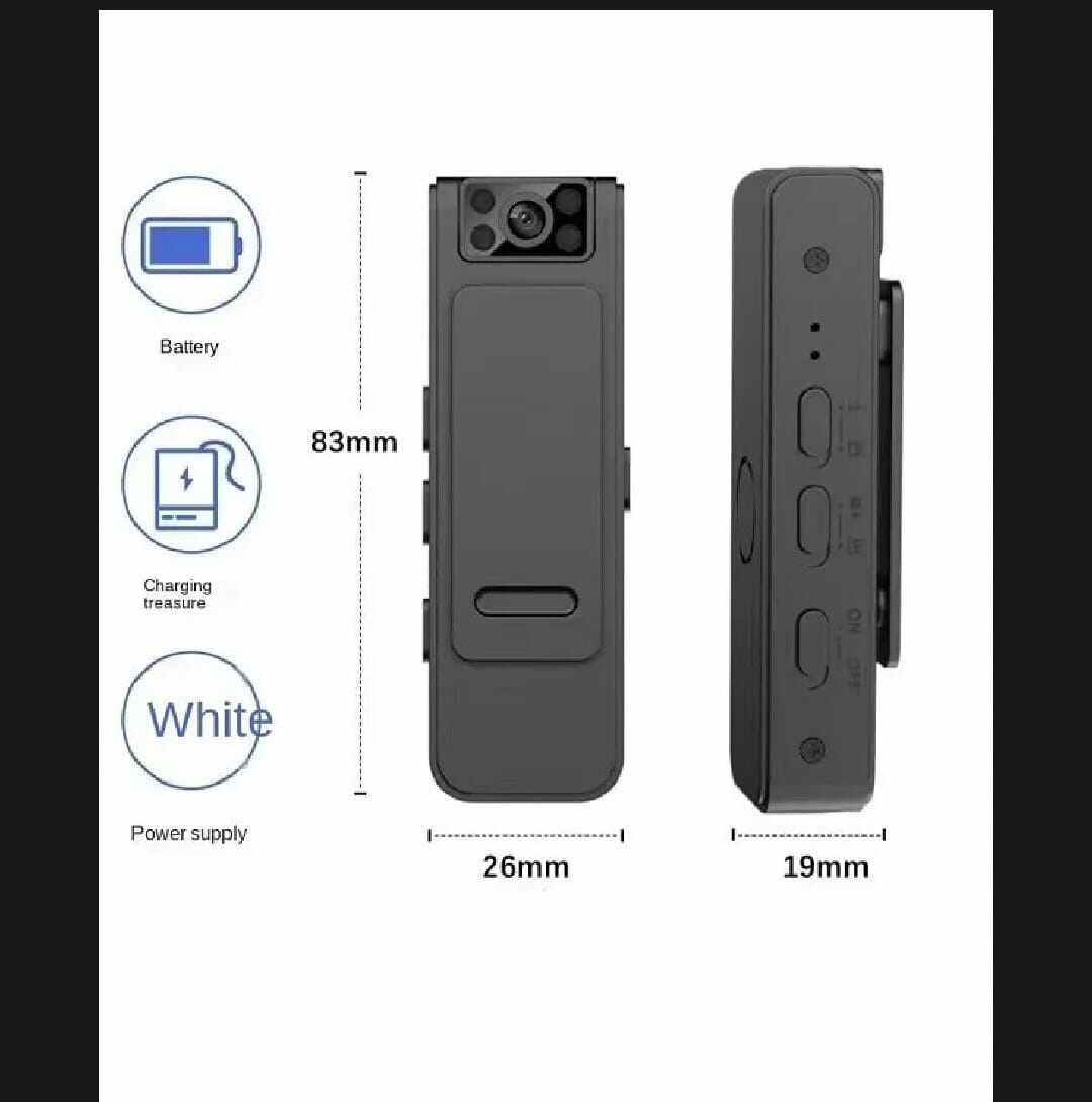 Picture of L8 Mini Clip 1080P WiFi Body Camera with Night Vision-Black