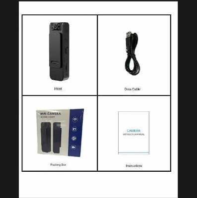 Picture of L8 Mini Clip 1080P WiFi Body Camera with Night Vision-Black