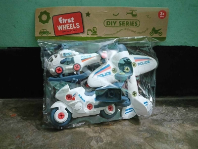 Picture of Spenop DIY Police Vehicle Construction Toy Set - Pack of 3-Multicolor