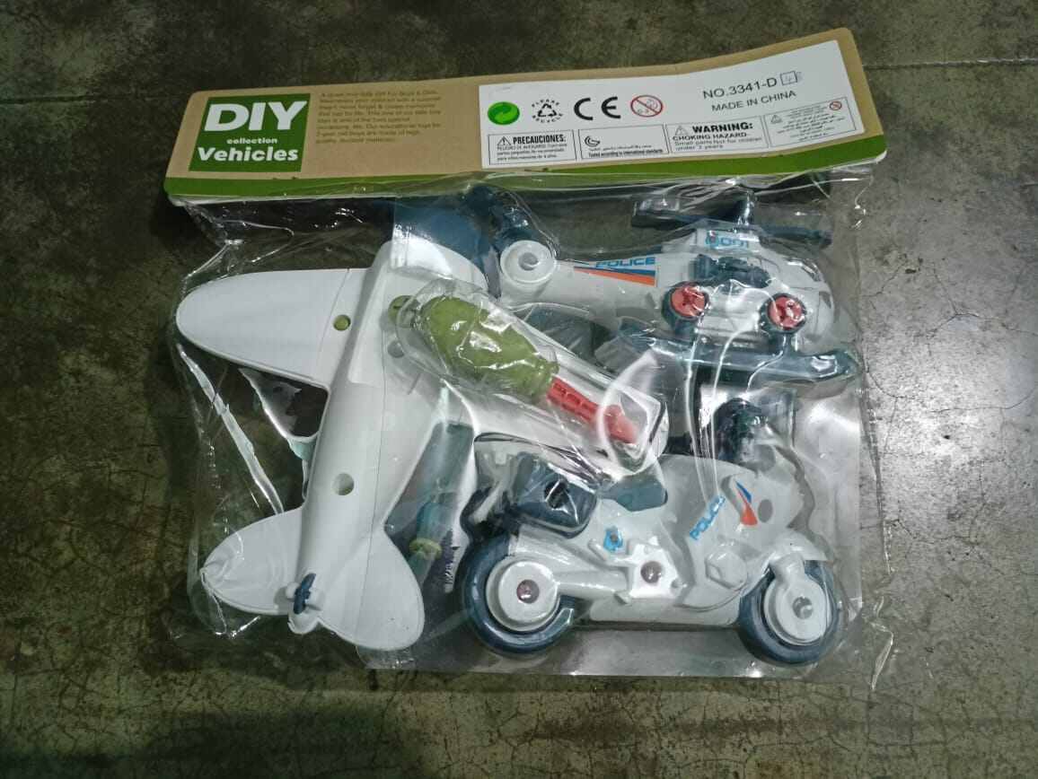 Picture of Spenop DIY Police Vehicle Construction Toy Set - Pack of 3-Multicolor