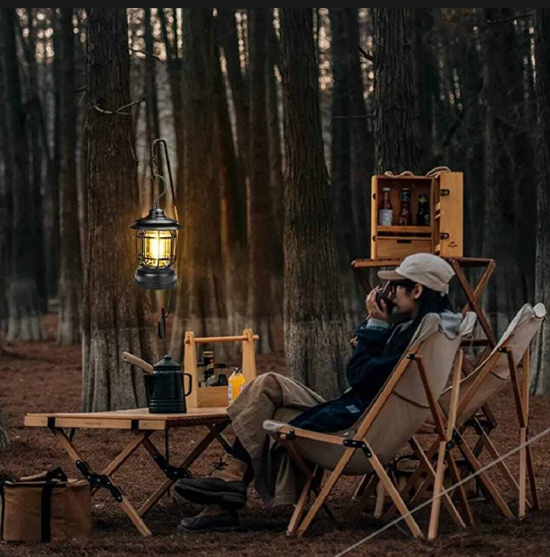 Picture of Retro USB Rechargeable Hanging Camping Lantern-Multicolor