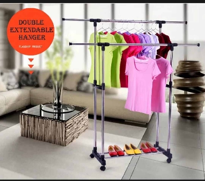 Picture of Anva Aventure Double-Pole Telescopic Clothes Hanger - Silver