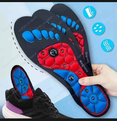 Picture of Magnetic Gel Acupressure Insoles - 1 Pair-Multicolor
