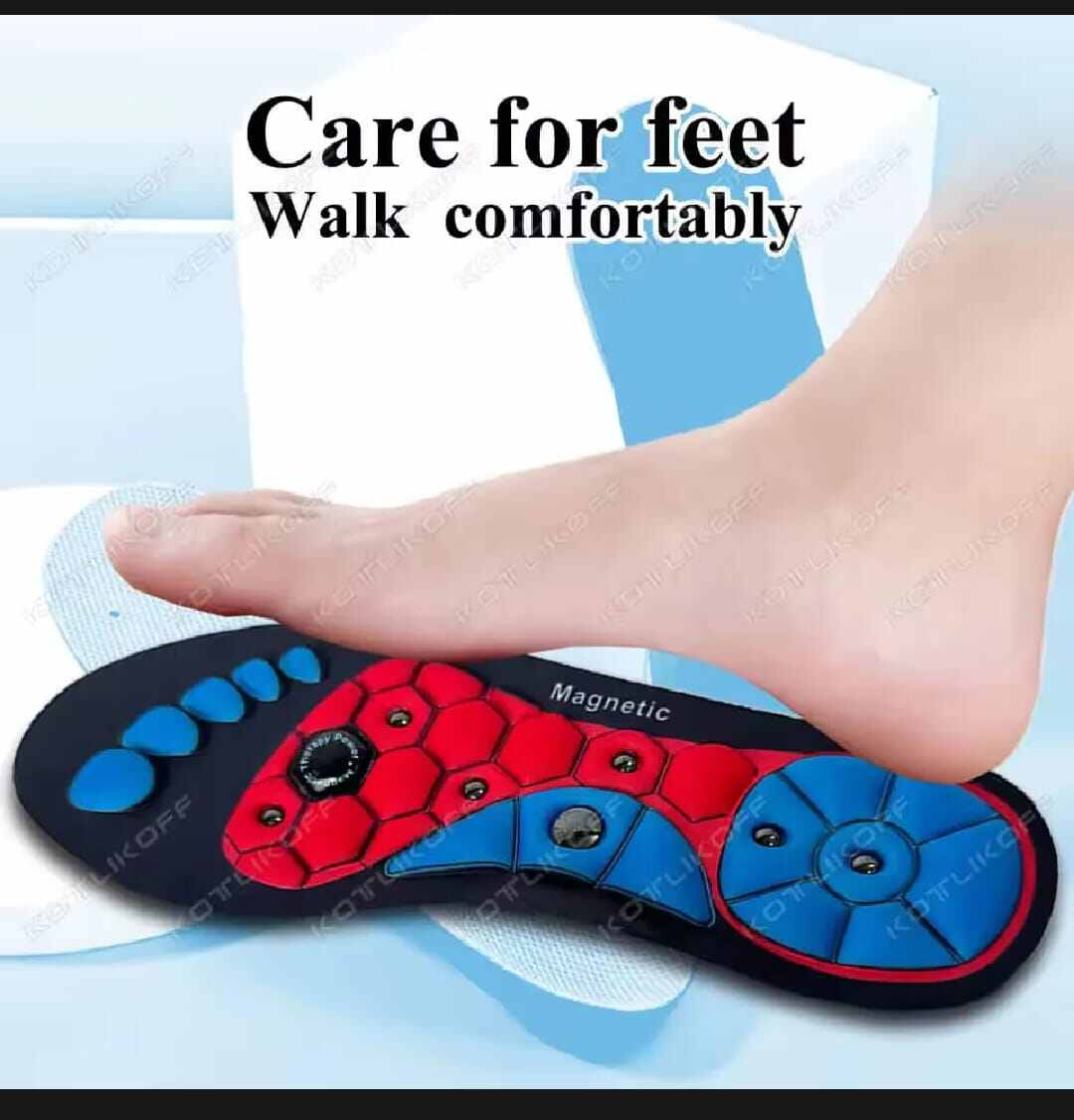 Picture of Magnetic Gel Acupressure Insoles - 1 Pair-Multicolor