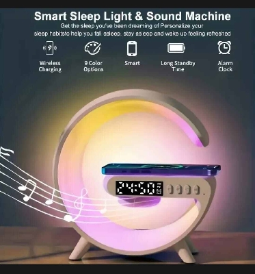 Picture of G3 Smart Light with Alarm Clock, Bluetooth Speaker & Wireless Charging-White