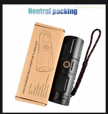 Picture of Rechargeable Emergency LED Torch with Power Bank-Black