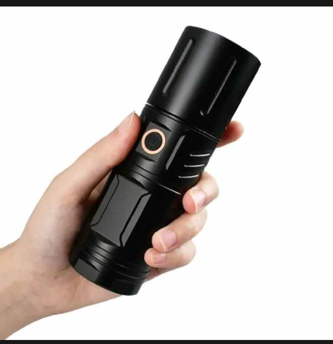 Picture of Rechargeable Emergency LED Torch with Power Bank-Black
