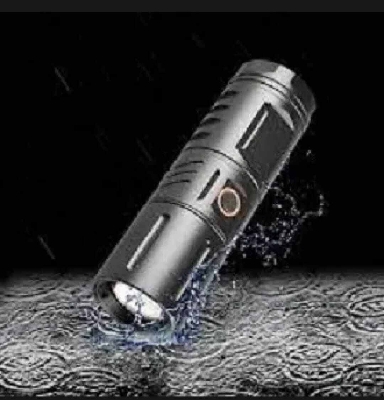 Picture of Rechargeable Emergency LED Torch with Power Bank-Black