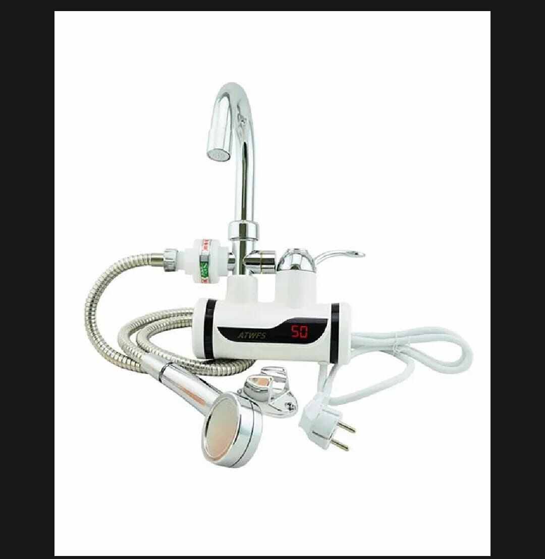 Picture of Electric Instant Hot Water Tap with Shower Head-White