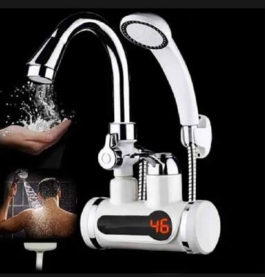 Picture of Electric Instant Hot Water Tap with Shower Head-White